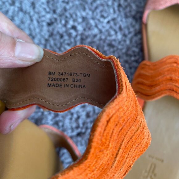 FRYE Mira Wave Tangerine Slide Sandals Summer Beach Tropical Size 8 - Picture 7 of 7